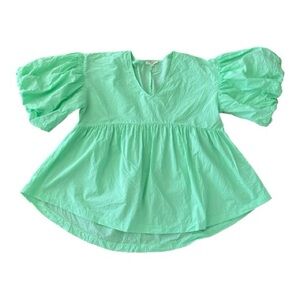 Easel Pistachio Green Puff Sleeve Blouse Size Medium